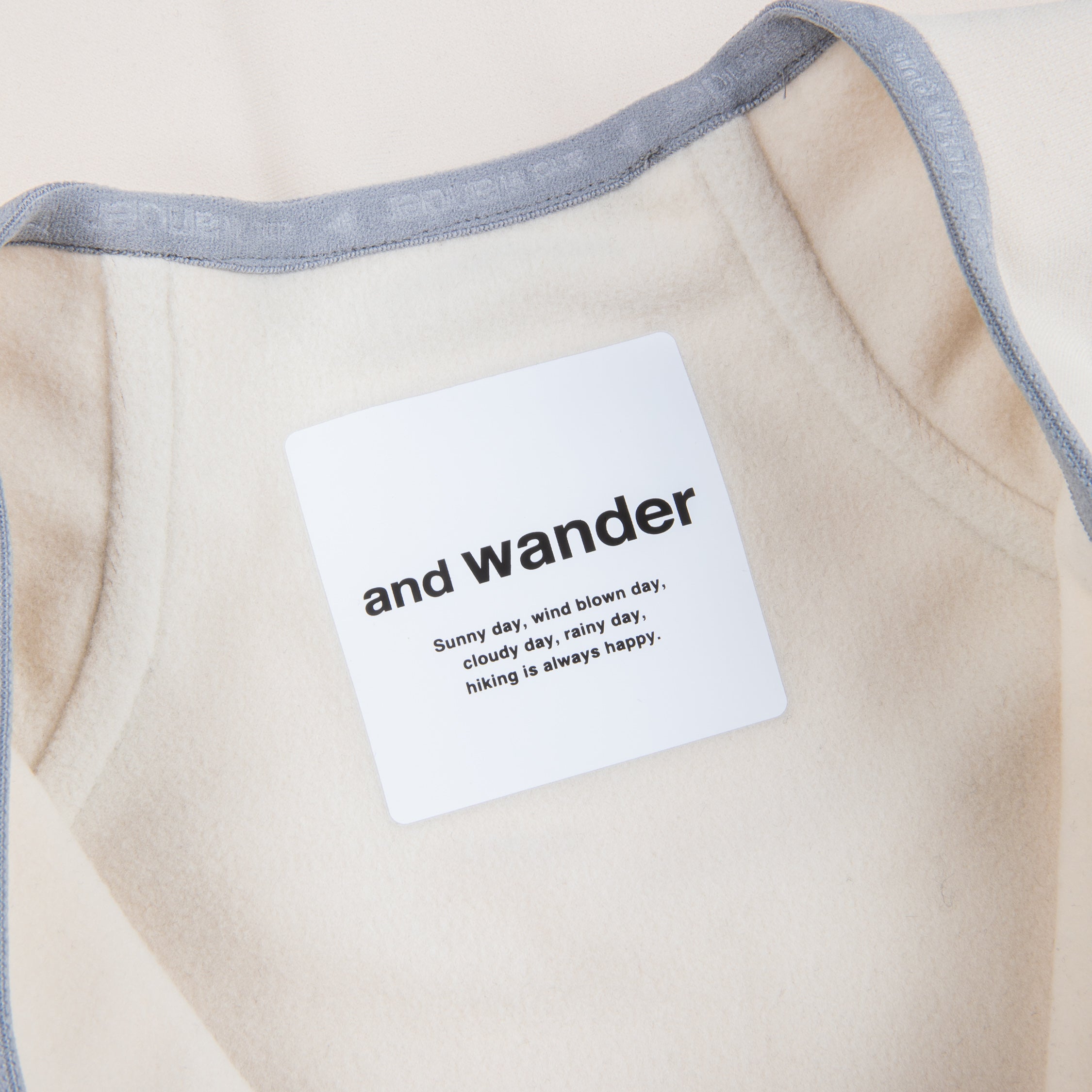 And Wander light fleece pullover off white