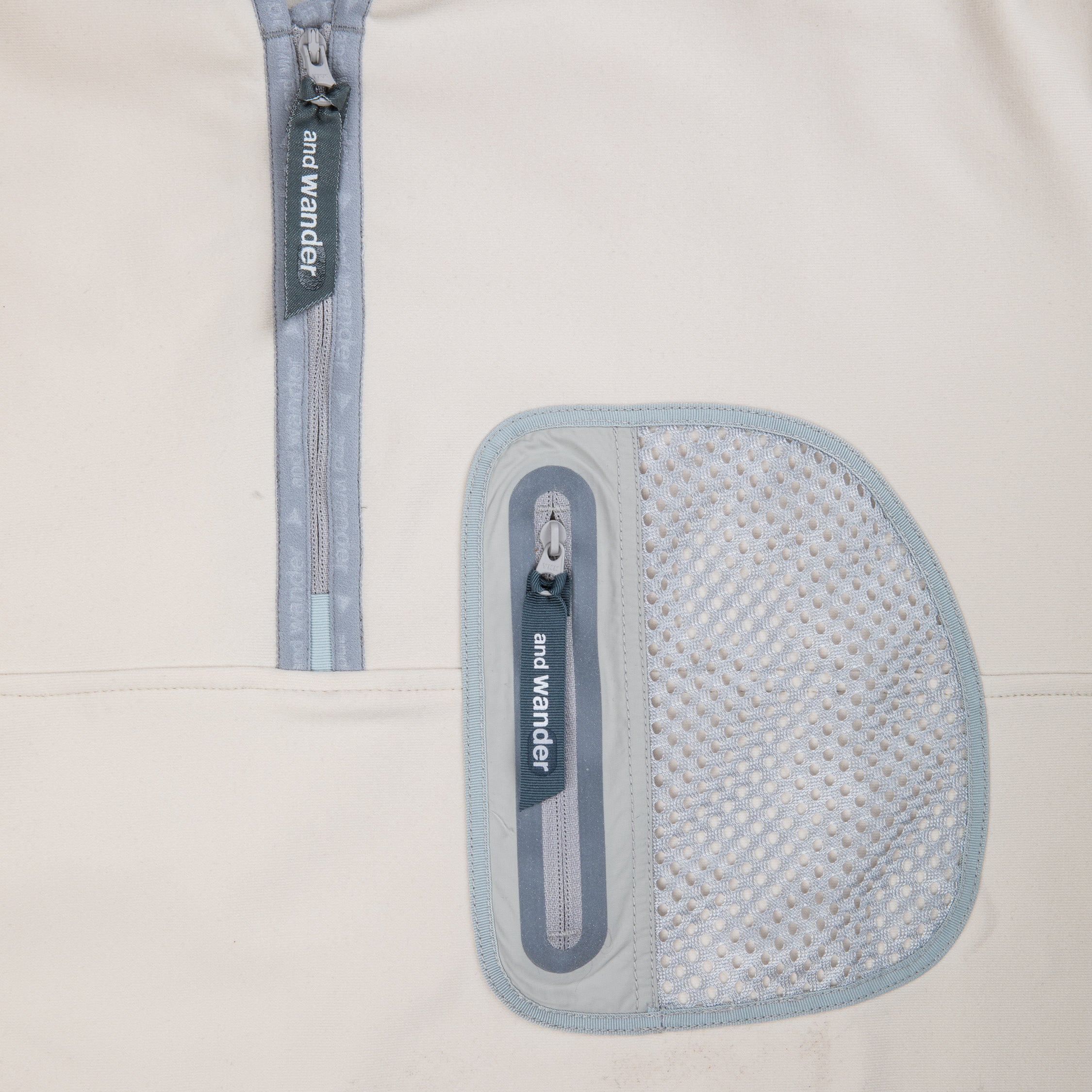 And Wander light fleece pullover off white