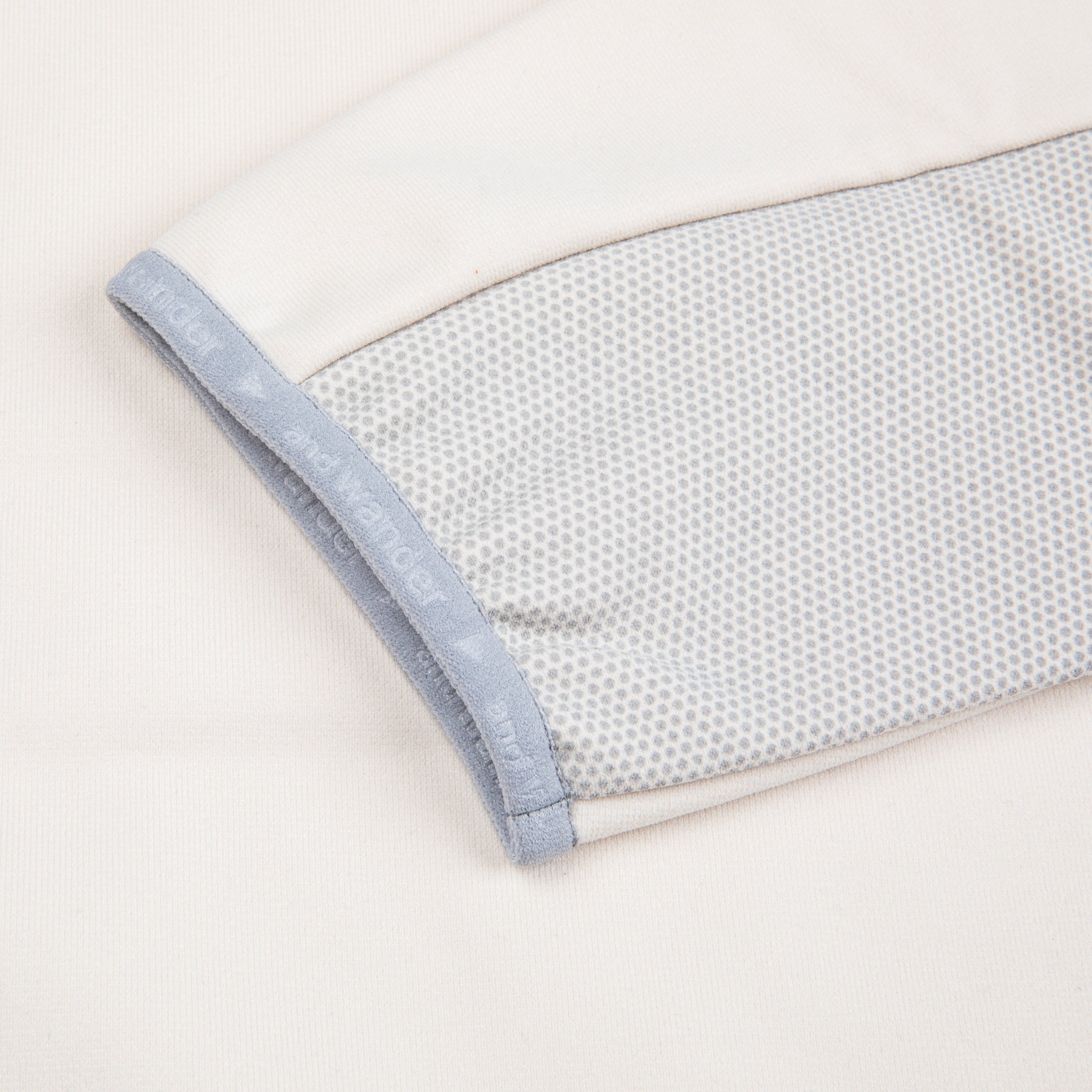 And Wander light fleece pullover off white