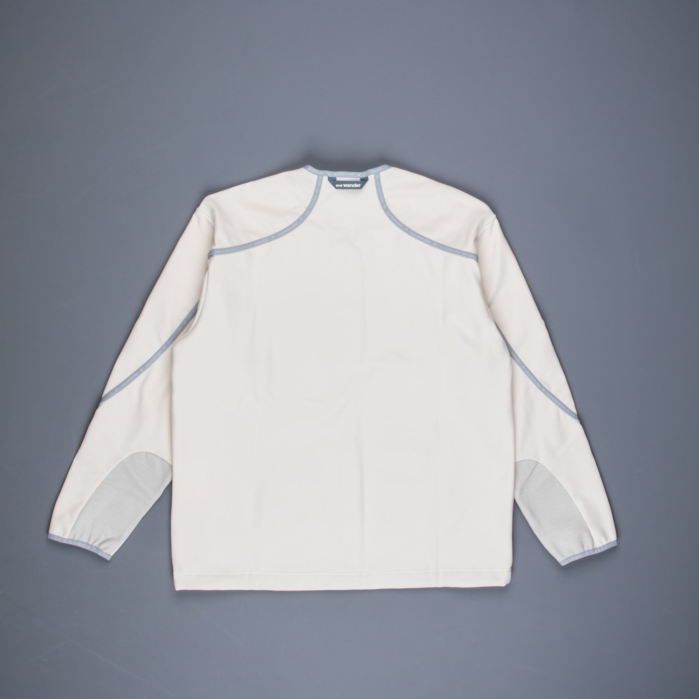 And Wander light fleece pullover off white