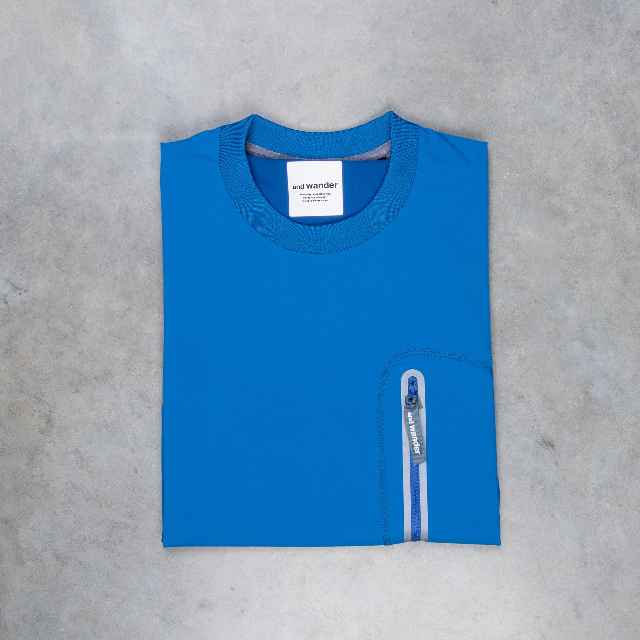 And Wander Cool Touch Pocket LS T Blue