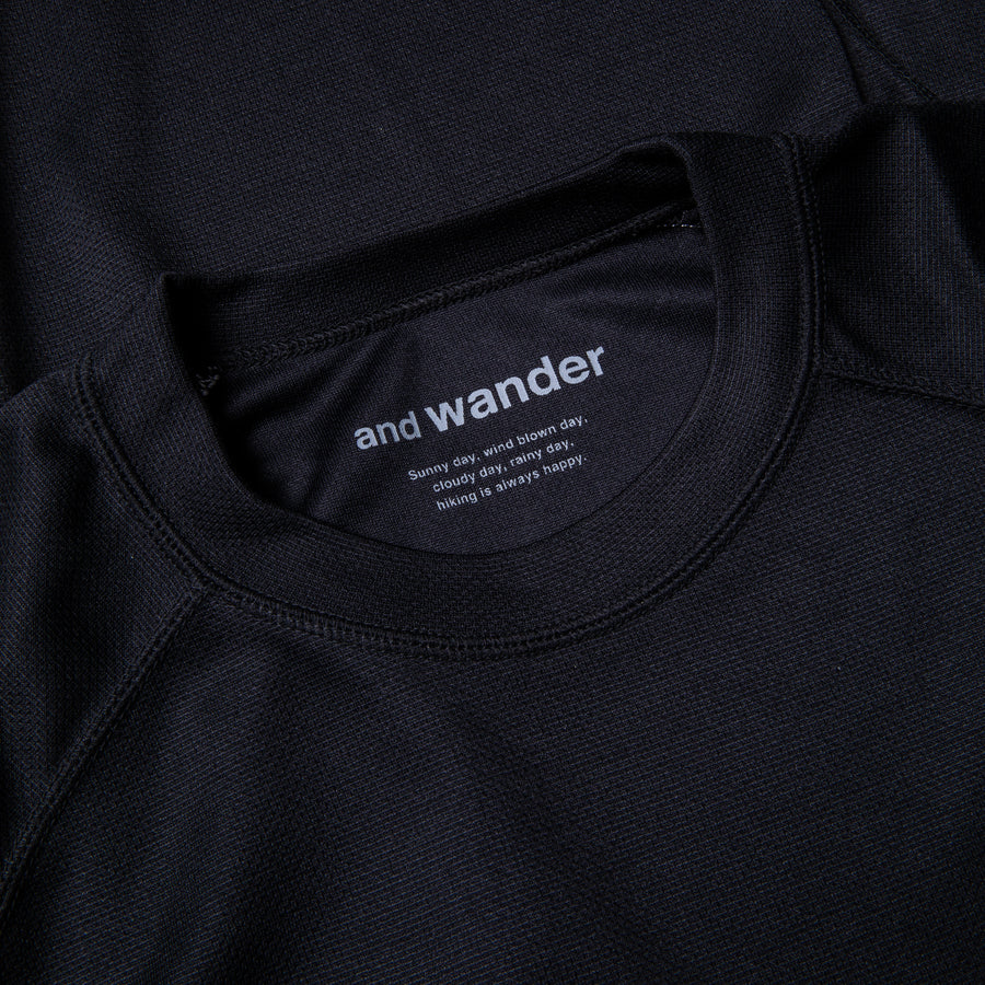 And Wander Power Dry Jersey Raglan LS T Black