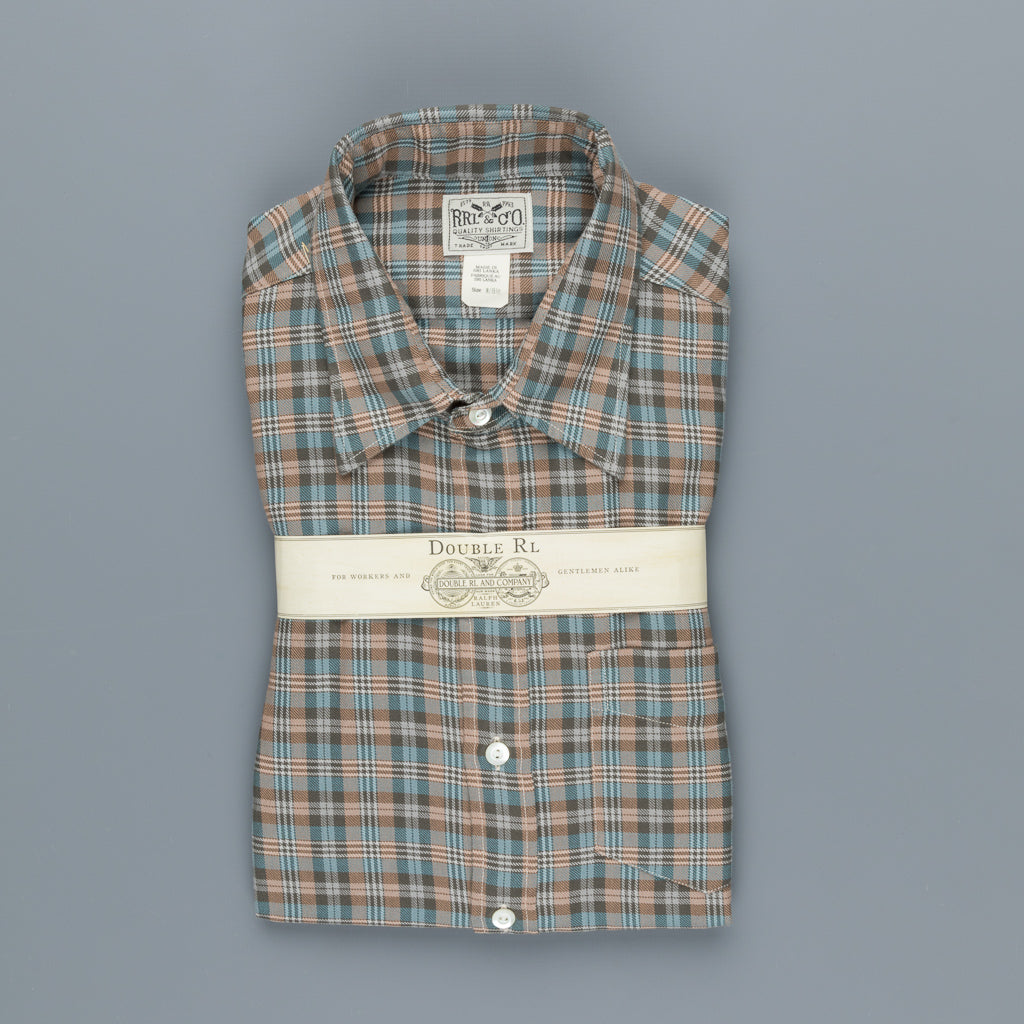 RRL Eli Shirt Tan Sage Check