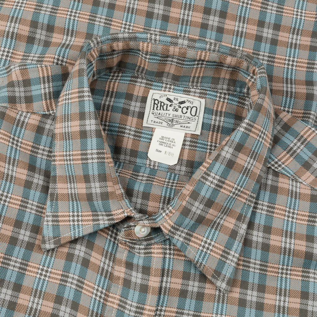 RRL Eli Shirt Tan Sage Check