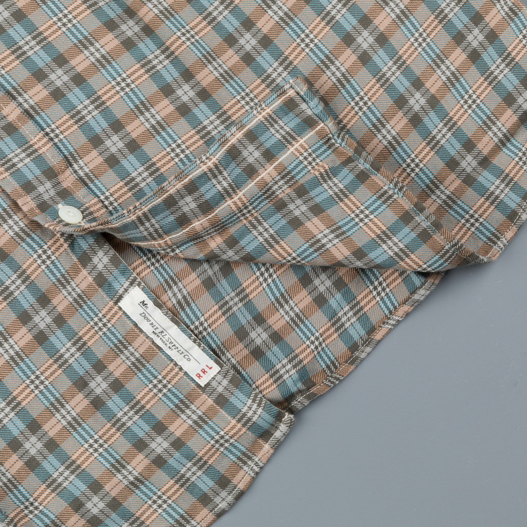 RRL Eli Shirt Tan Sage Check