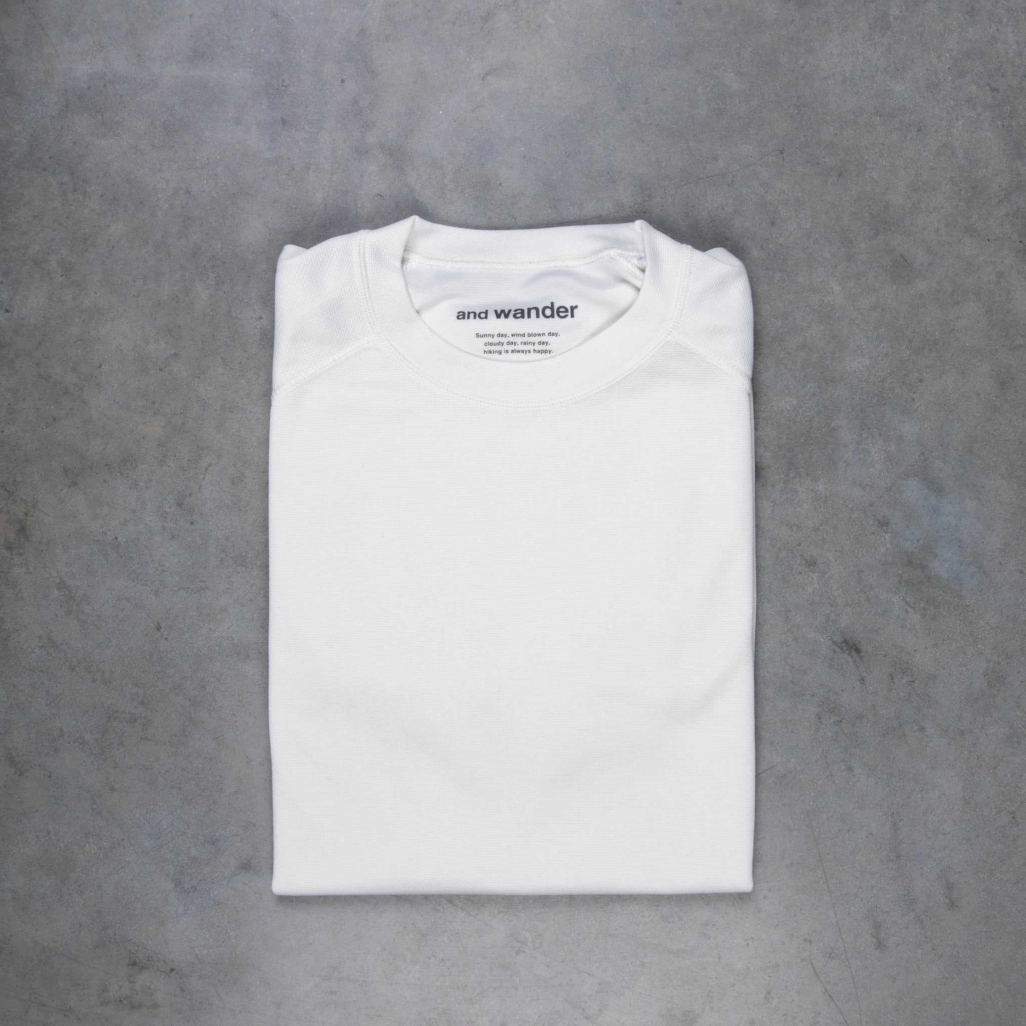And Wander Power Dry Jersey Raglan SS T Off-White