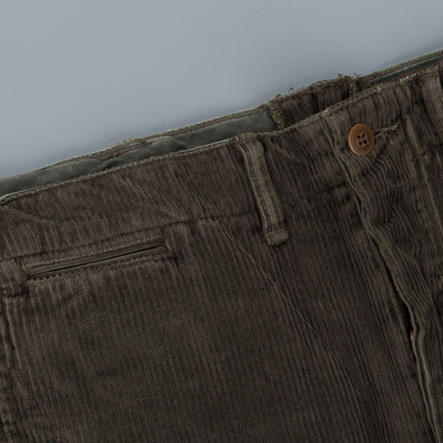 RRL Officer's Flat Pants Corduroy Brown