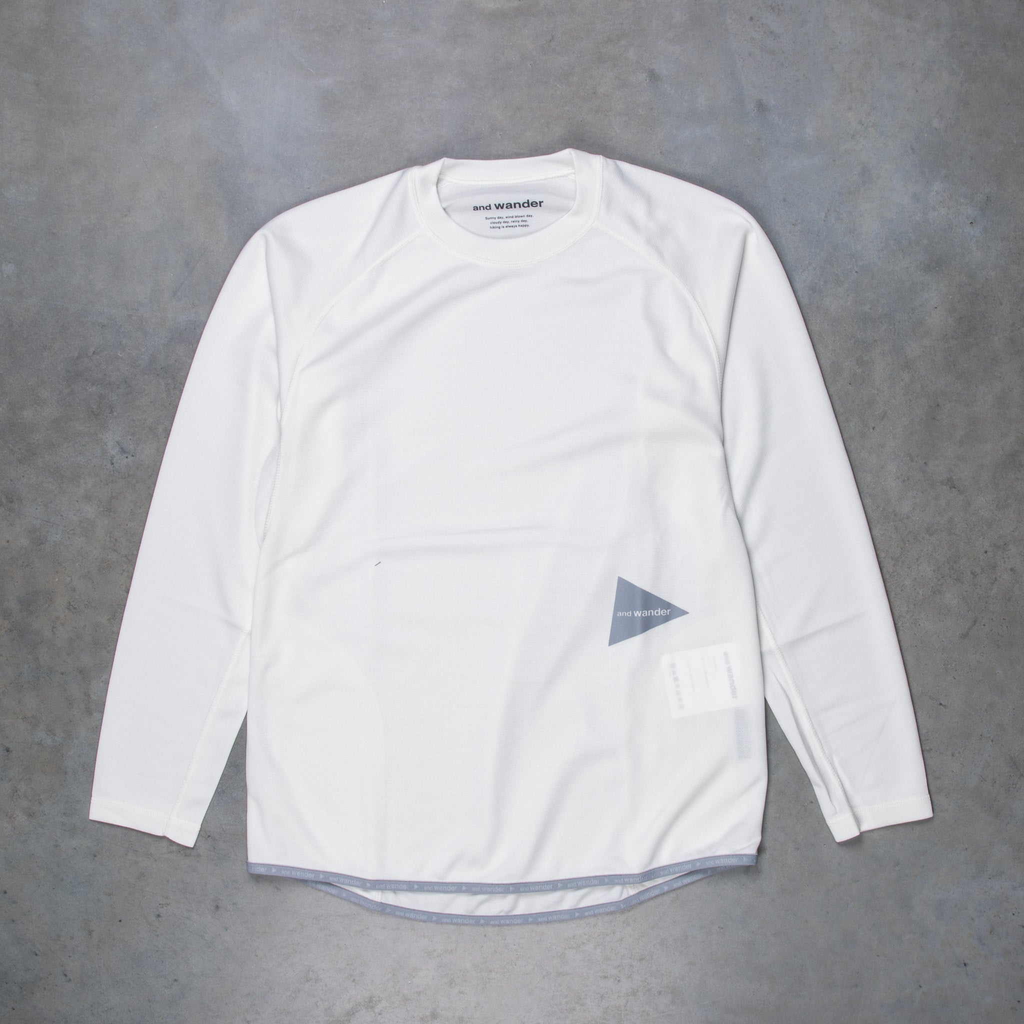 And Wander Power Dry Jersey Raglan LS T Off-White