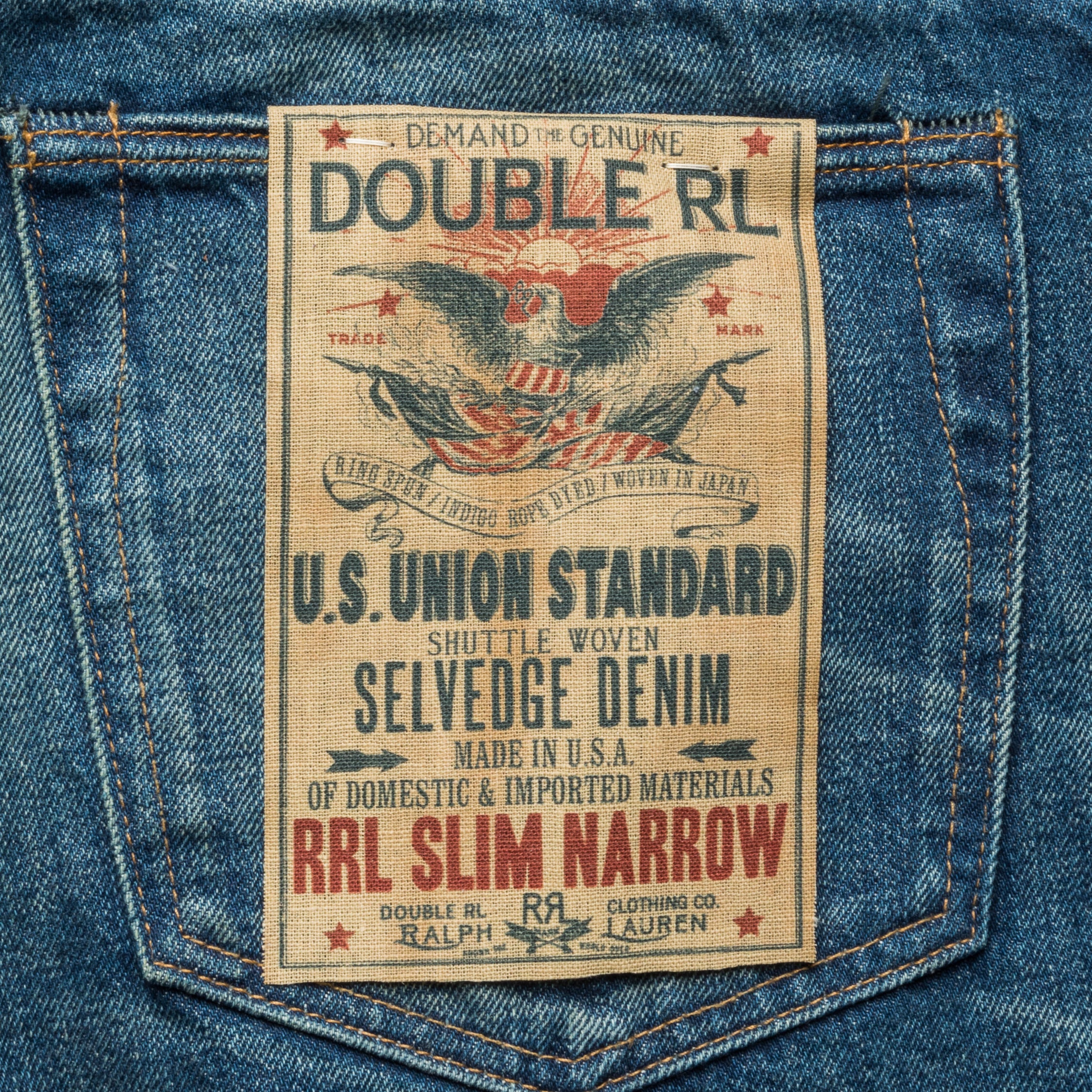 RRL Slim Narrow Grand Falls wash