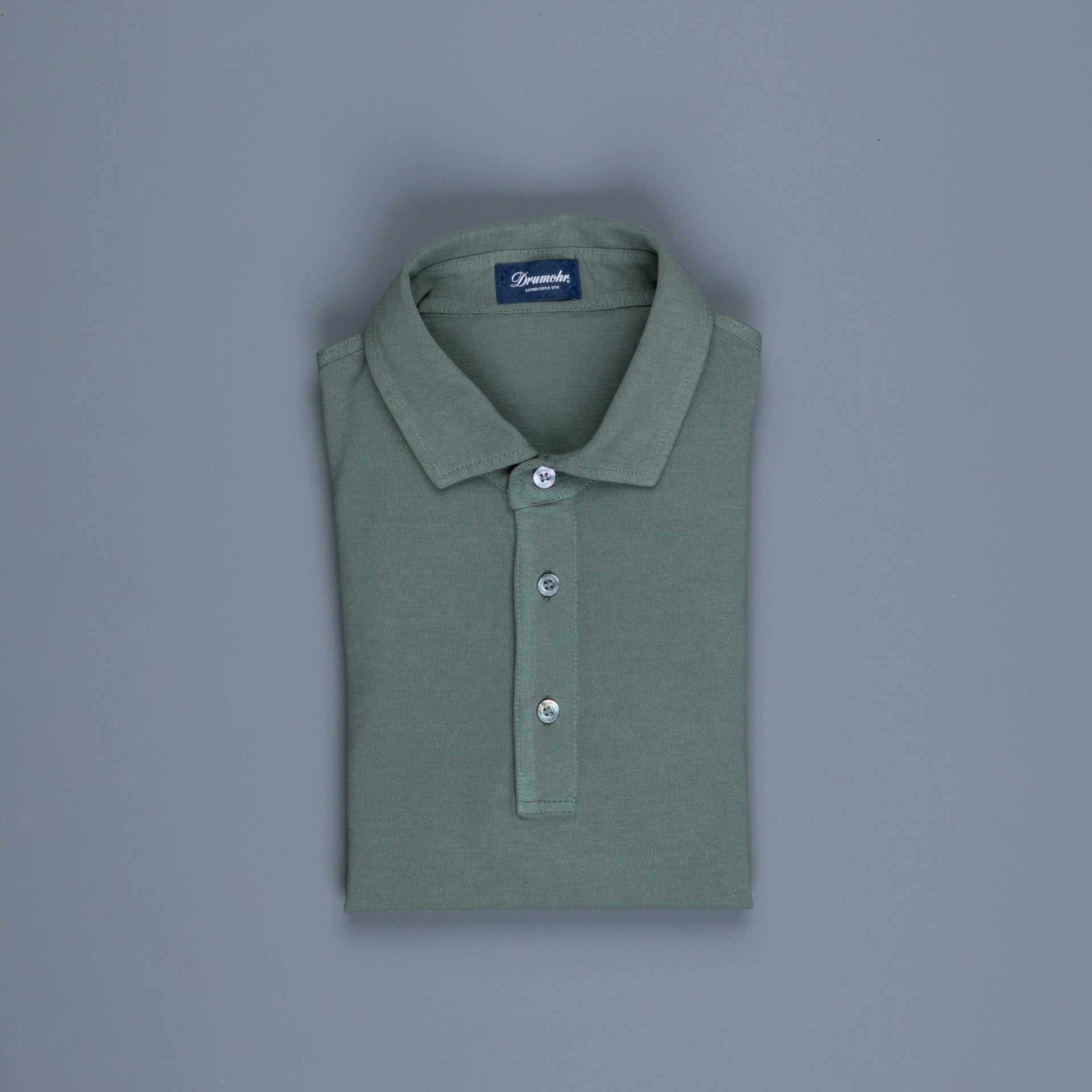 Drumohr Crepe Cotton ML Polo Verde Marcio