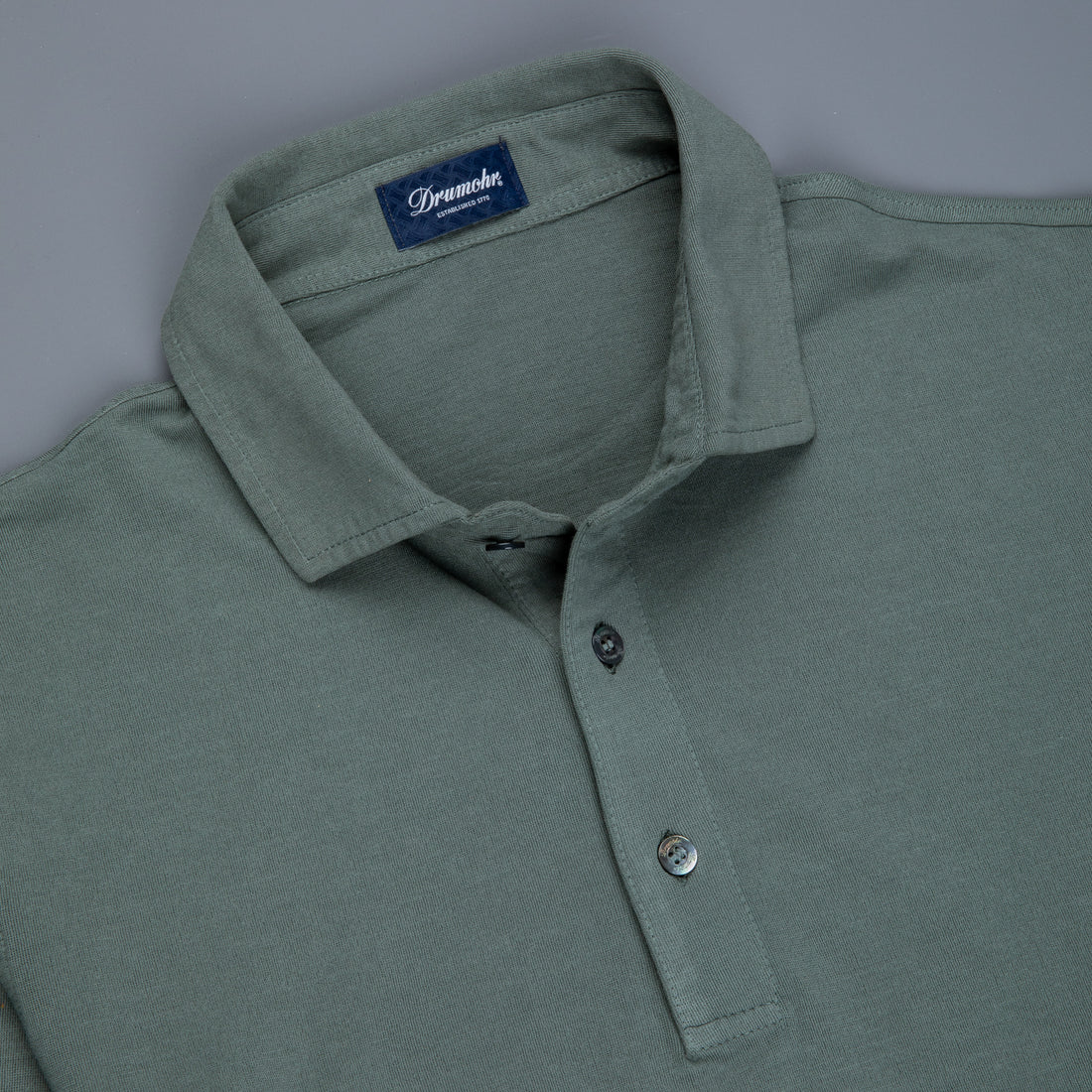 Drumohr Crepe Cotton MC Polo Verde Marcio