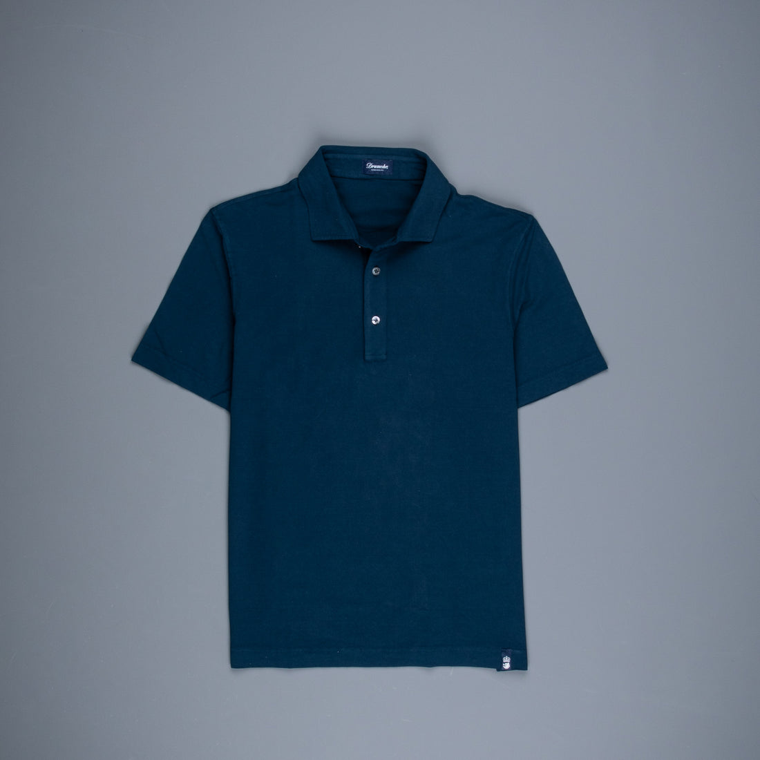 Drumohr Crepe Cotton MC Polo Blu Navy
