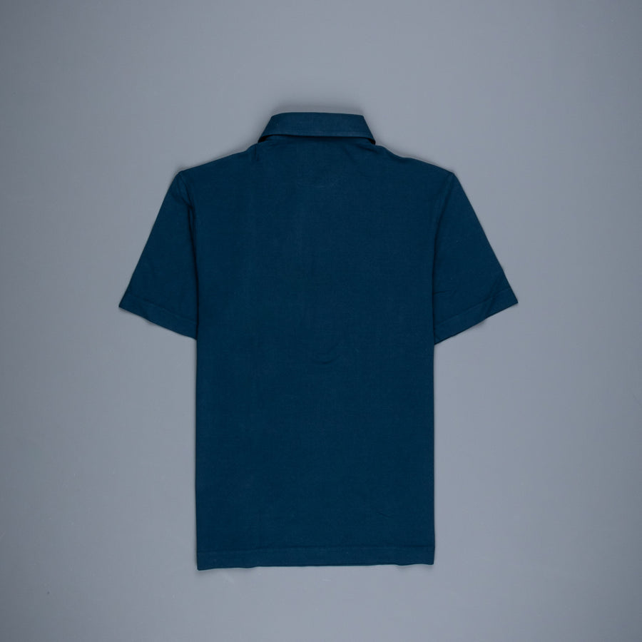 Drumohr Crepe Cotton MC Polo Blu Navy