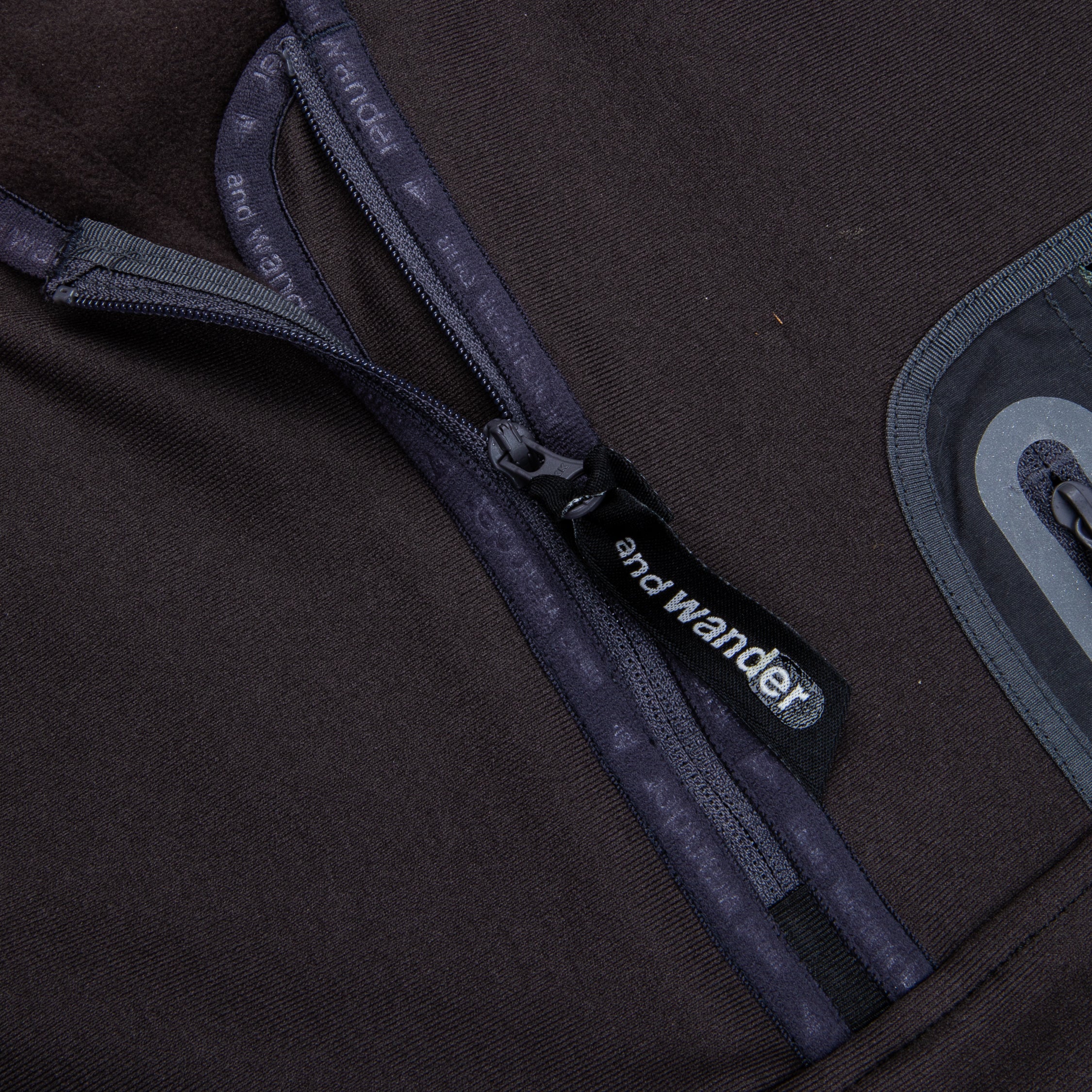 And Wander light fleece pullover charcoal