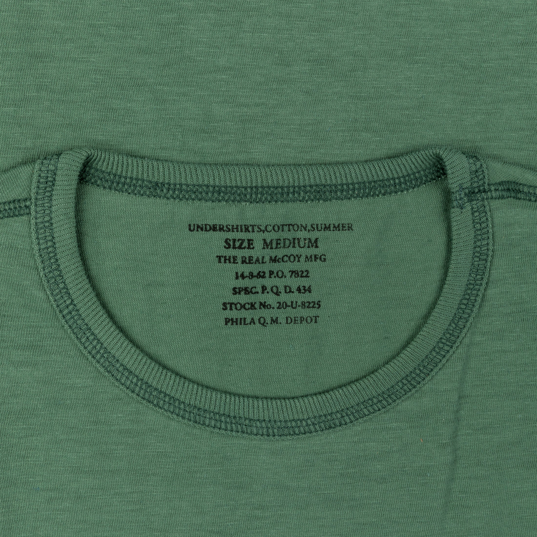 The Real McCoy's Undershirts Summer Cotton Green