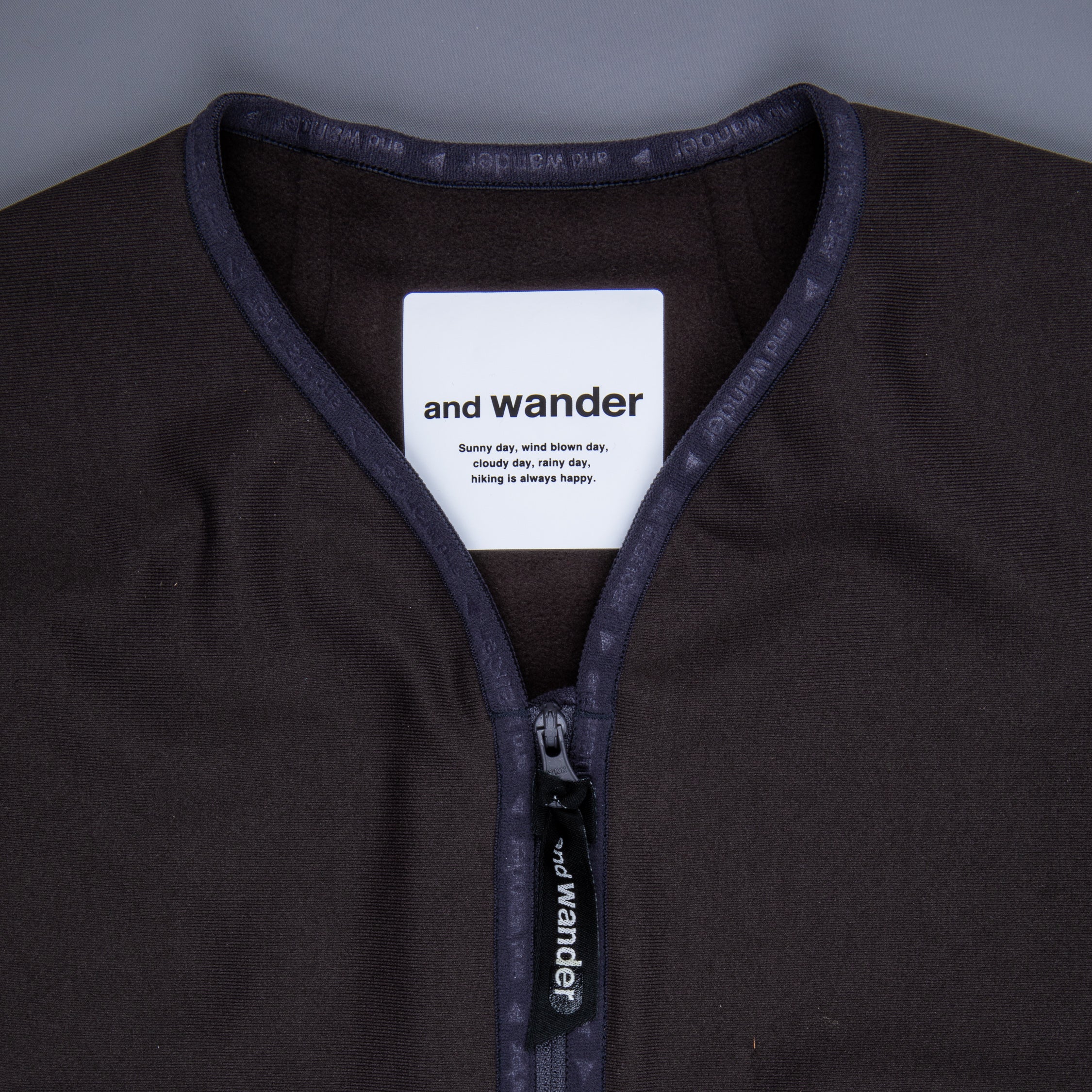 And Wander light fleece pullover charcoal