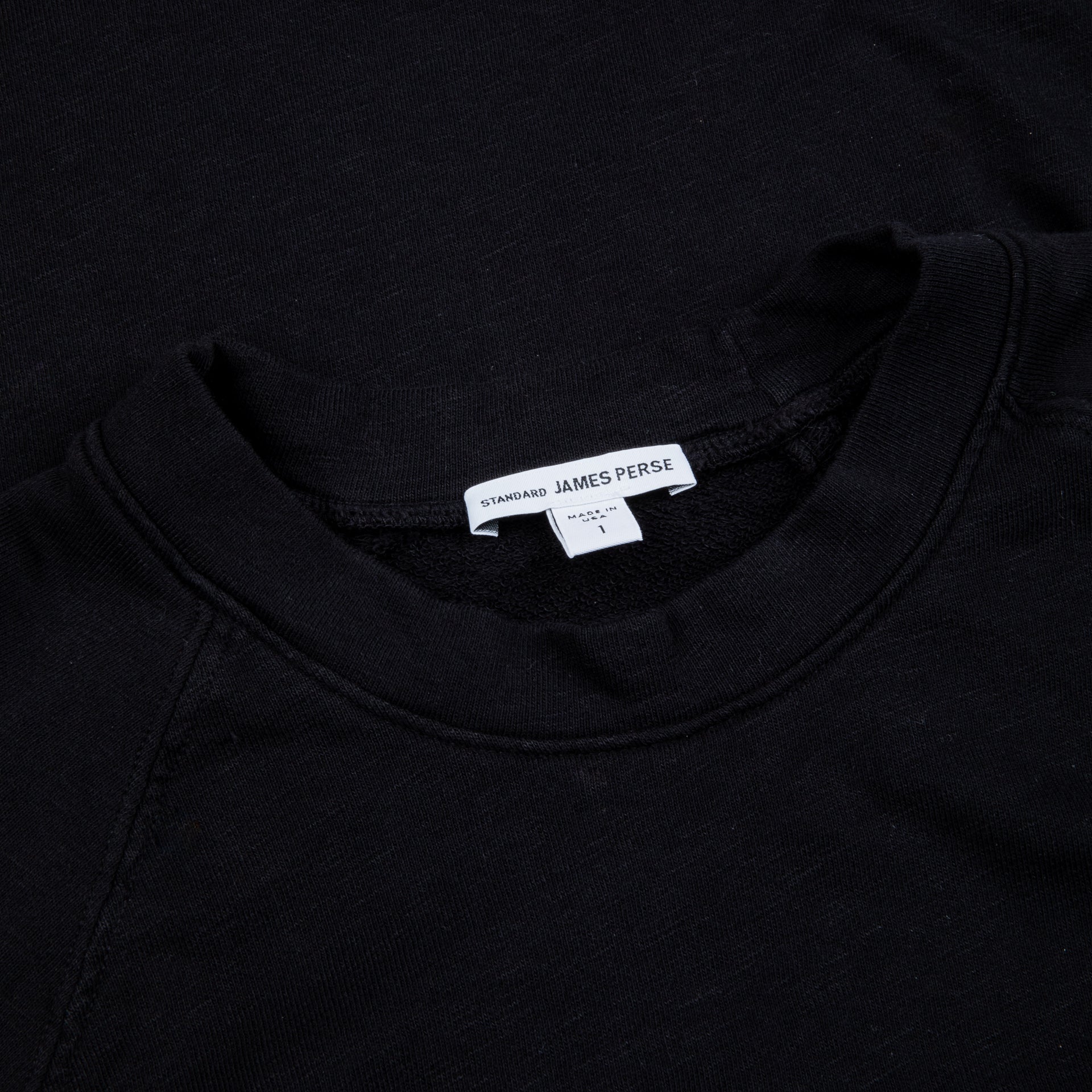 James Perse Raglan Crew Sweatshirt Black