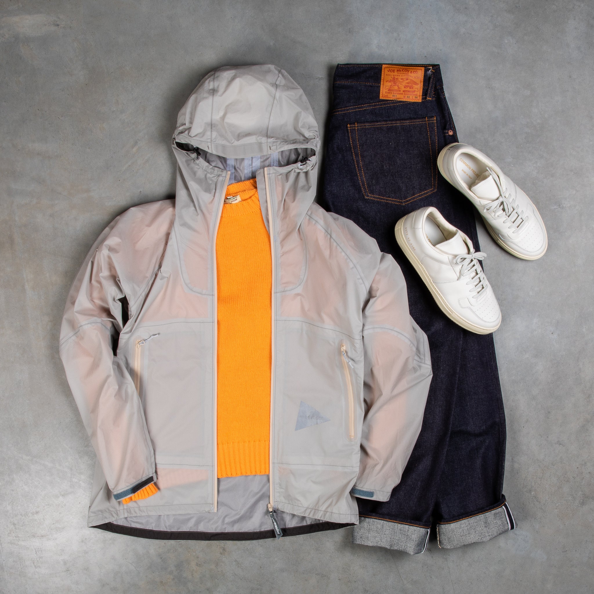And Wander 3L UL Rain Jacket Light Gray