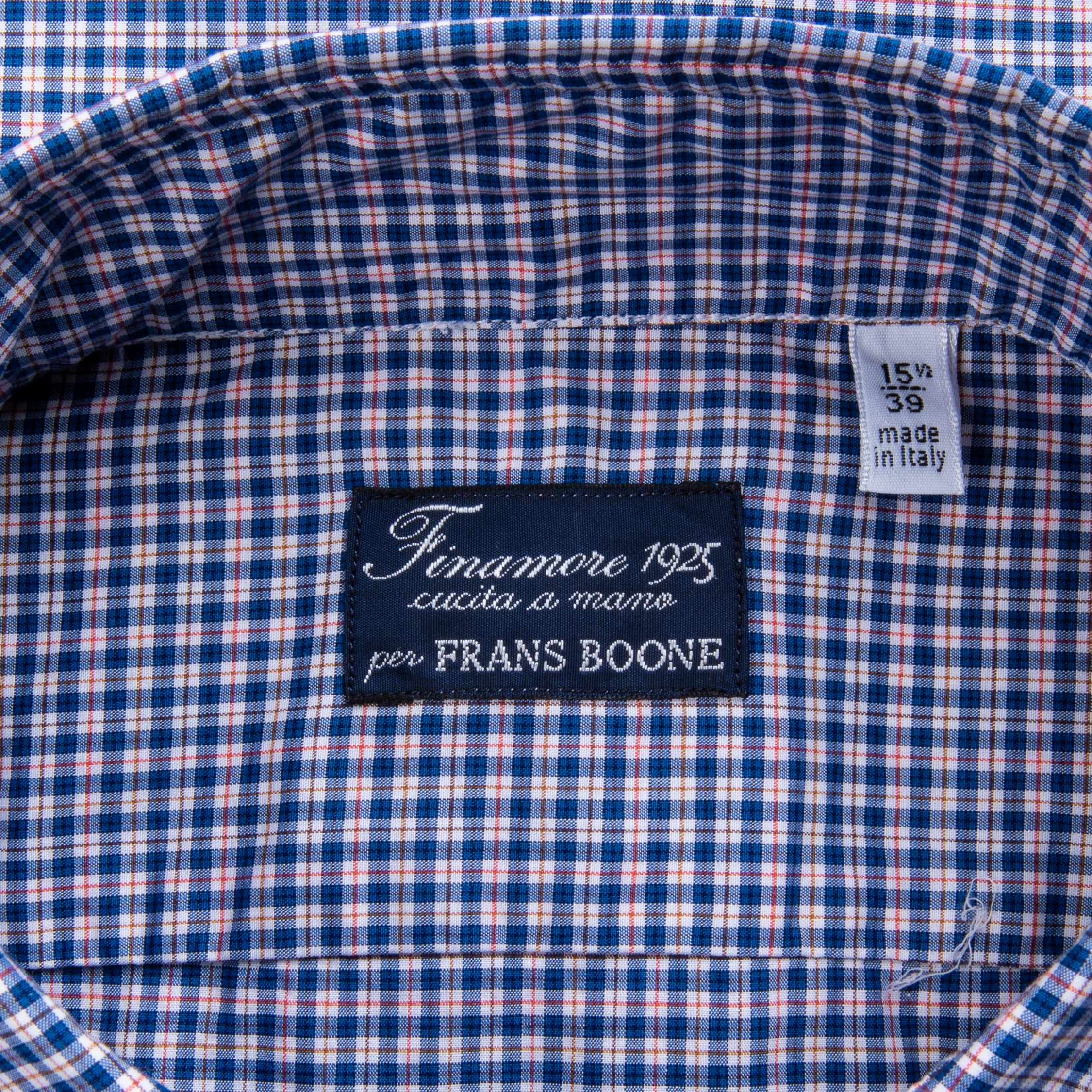 Finamore Tokyo Fit Collo Sergio Piccolo Quadretto Blu Rosso
