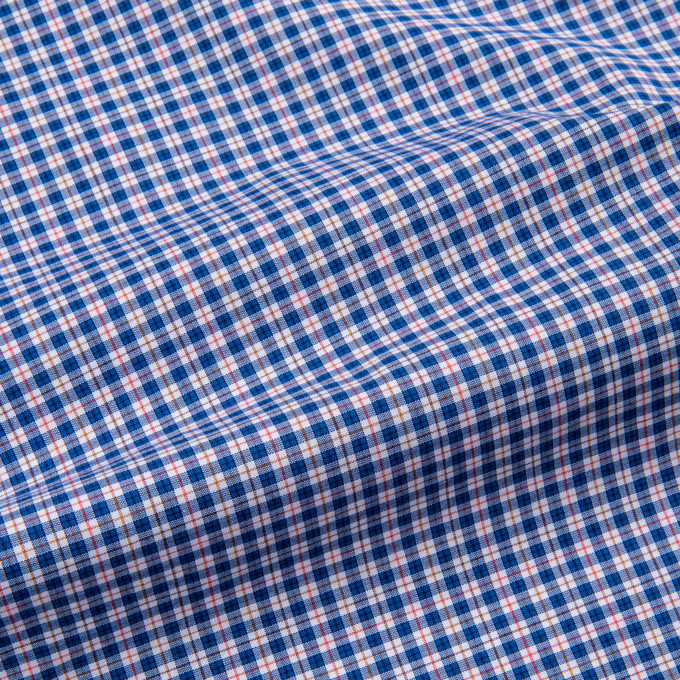 Finamore Tokyo Fit Collo Sergio Piccolo Quadretto Blu Rosso