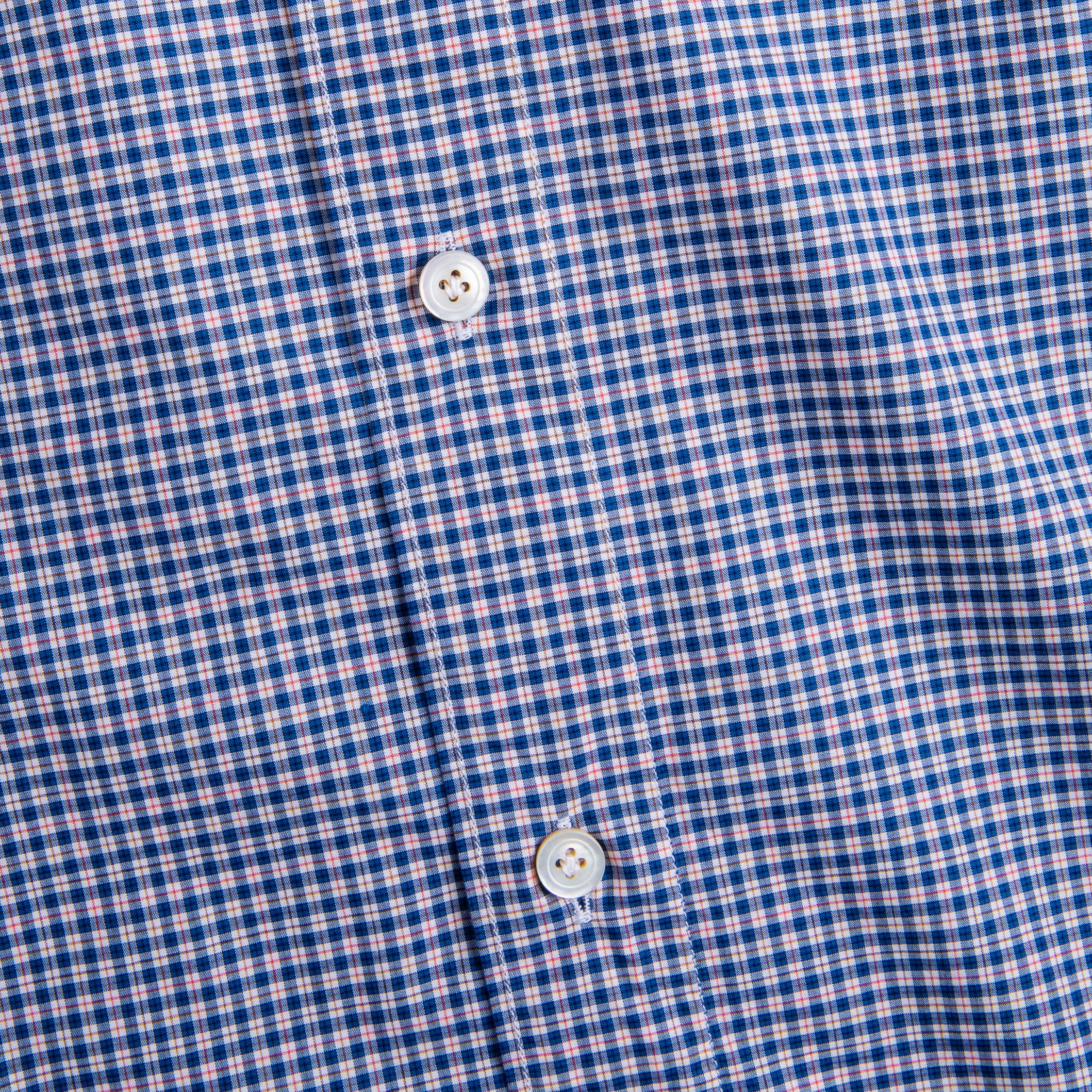 Finamore Tokyo Fit Collo Sergio Piccolo Quadretto Blu Rosso