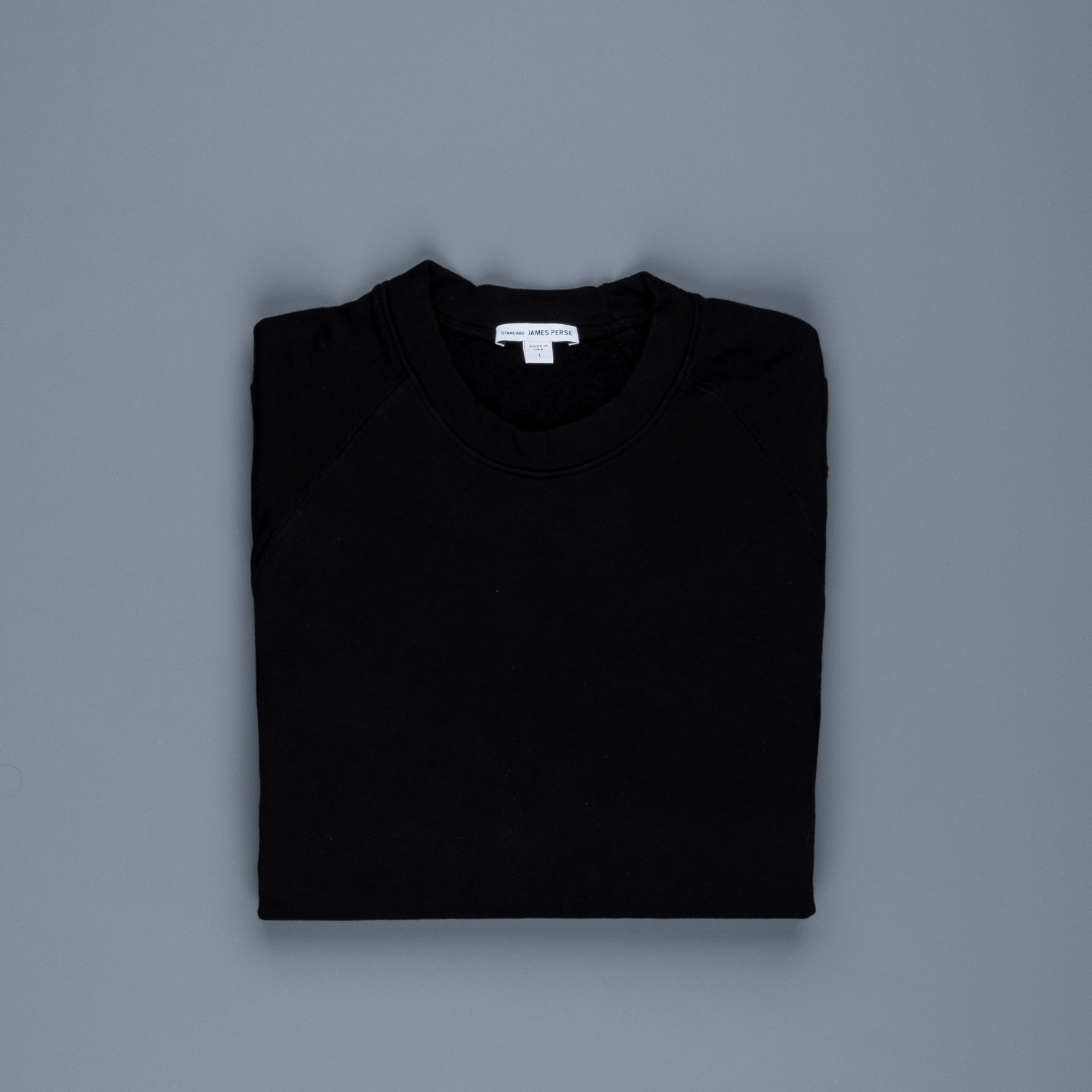 James Perse Raglan Crew Sweatshirt Black