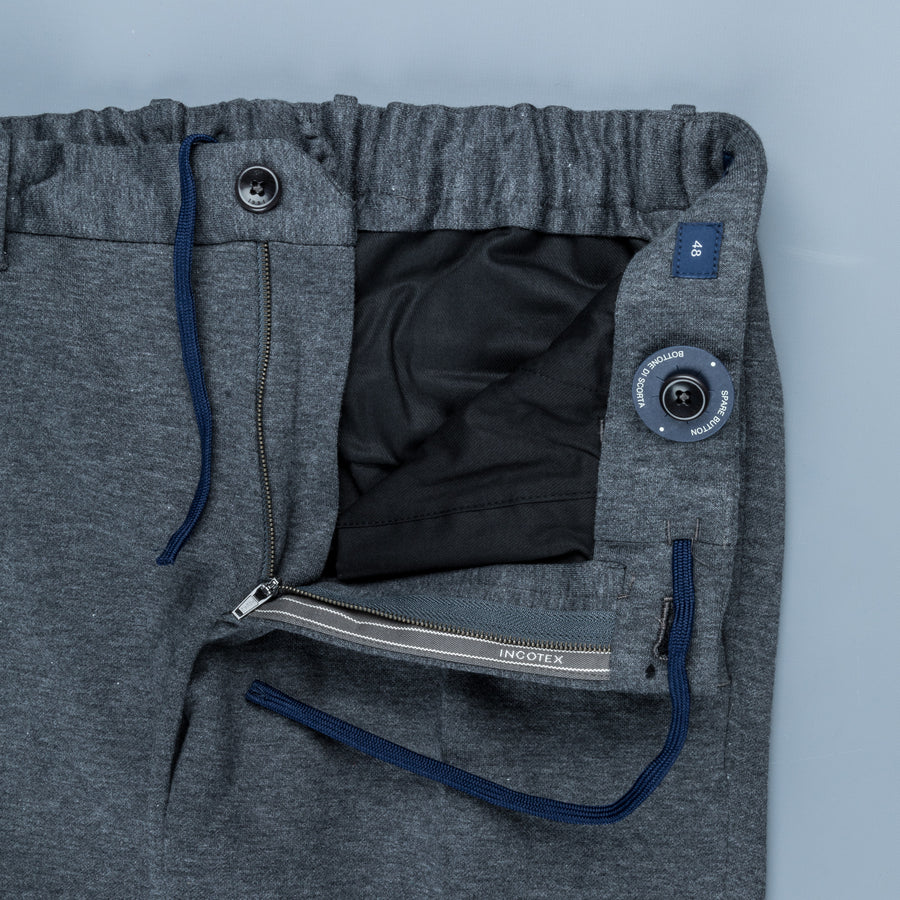Incotex Model 84 Cotton Jersey Pants Grigio Medio