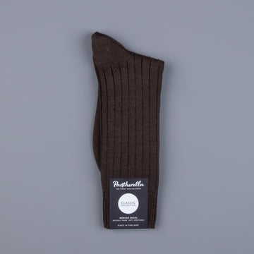 Pantherella Packington Merino wool socks Dark Brown