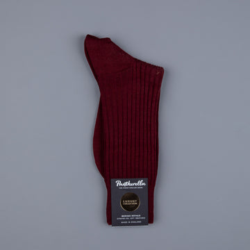 Frans Boone x Pantherella Rutherford Royal Merino Sock Bordeaux