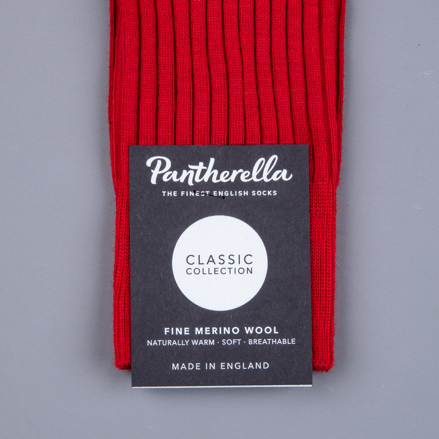Frans Boone x Pantherella Laburnum merino wool ankle high socks Royal Red