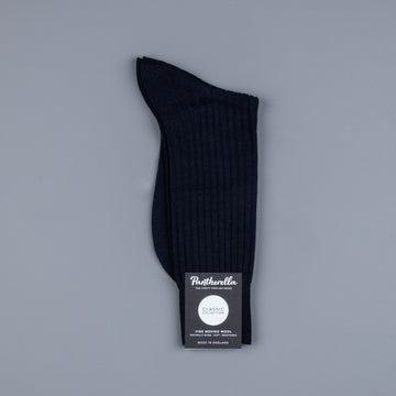 Pantherella Laburnum merino wool ankle high socks Navy
