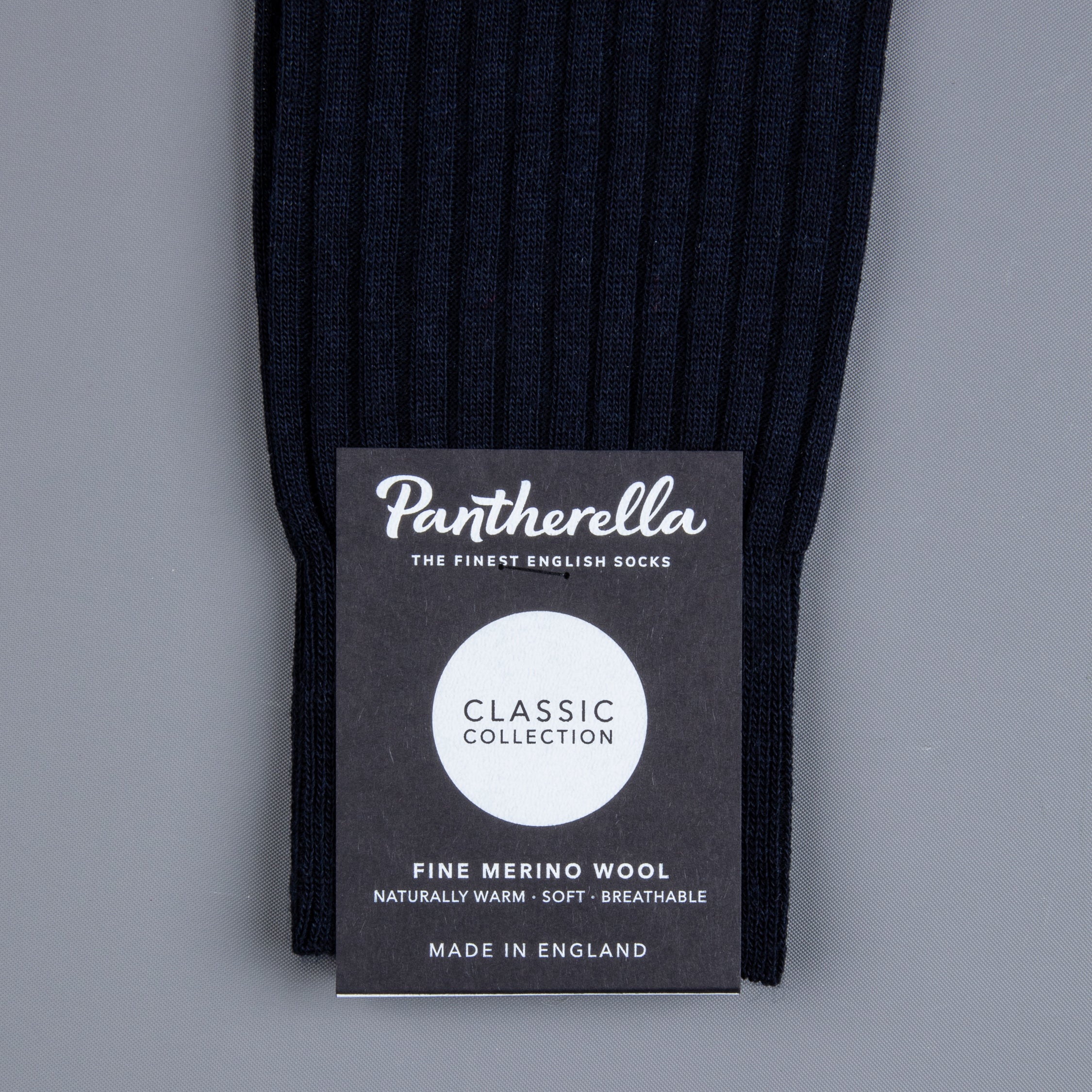 Pantherella Laburnum merino wool ankle high socks Navy