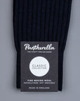 Pantherella Laburnum merino wool ankle high socks Navy