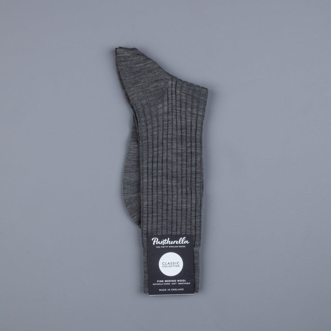 Pantherella Laburnum merino wool ankle high socks Mid Grey Mix