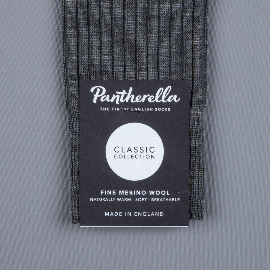 Pantherella Laburnum merino wool ankle high socks Mid Grey Mix