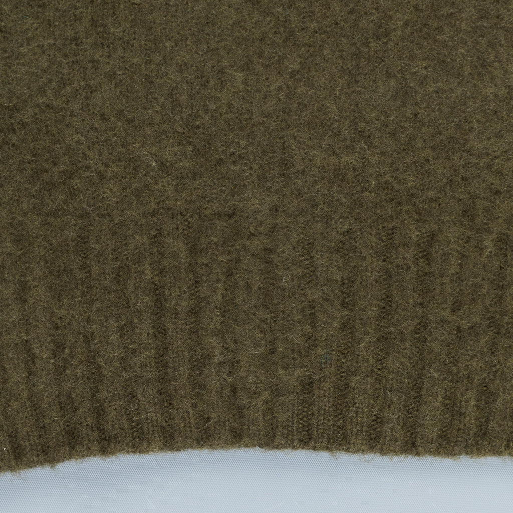 Drumohr Full Zip Garzato Wool Sweater Oliva