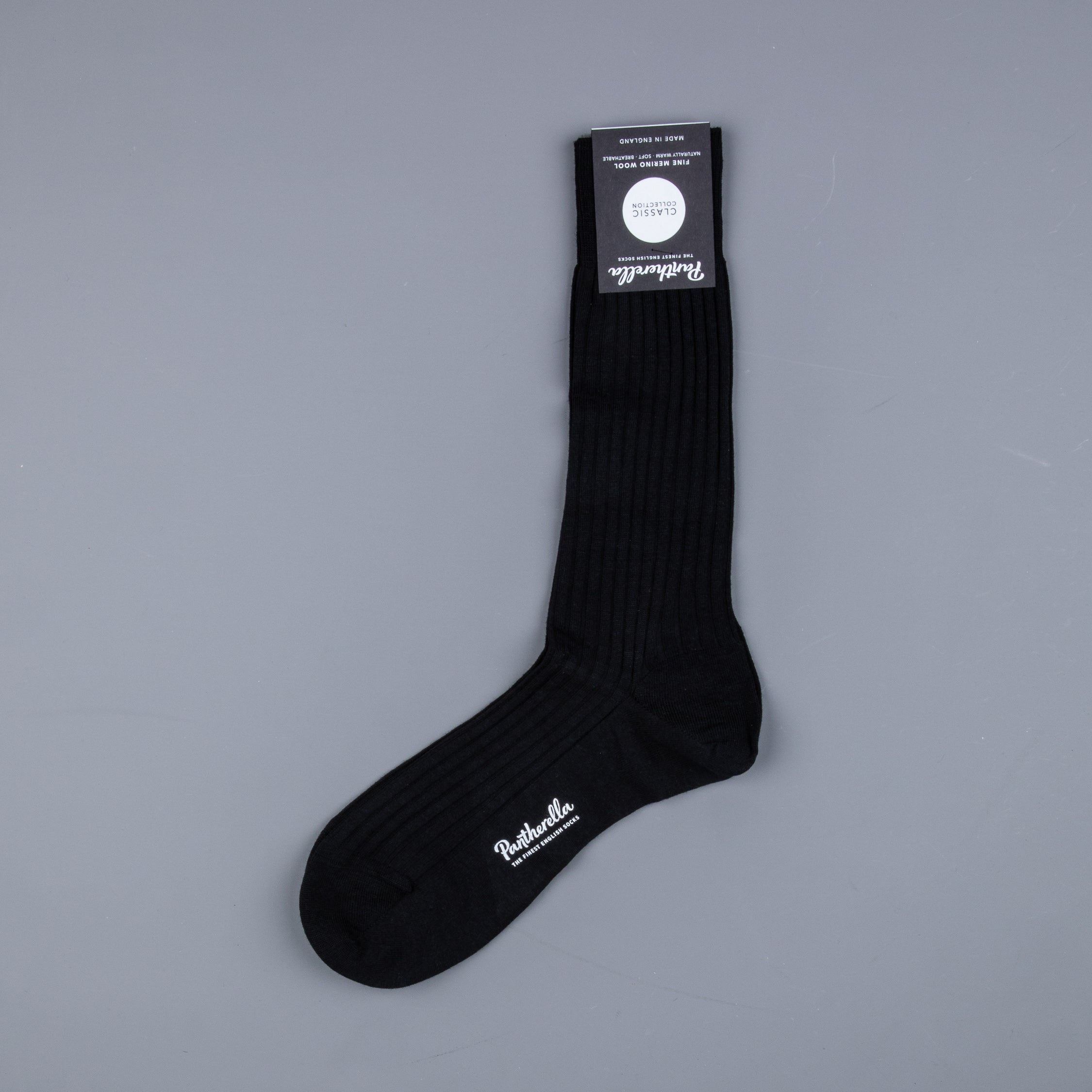 Frans Boone x Pantherella Laburnum Merino Wool Ankle High Socks Black