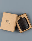 RRL Flask Travel Embossed Leather Black