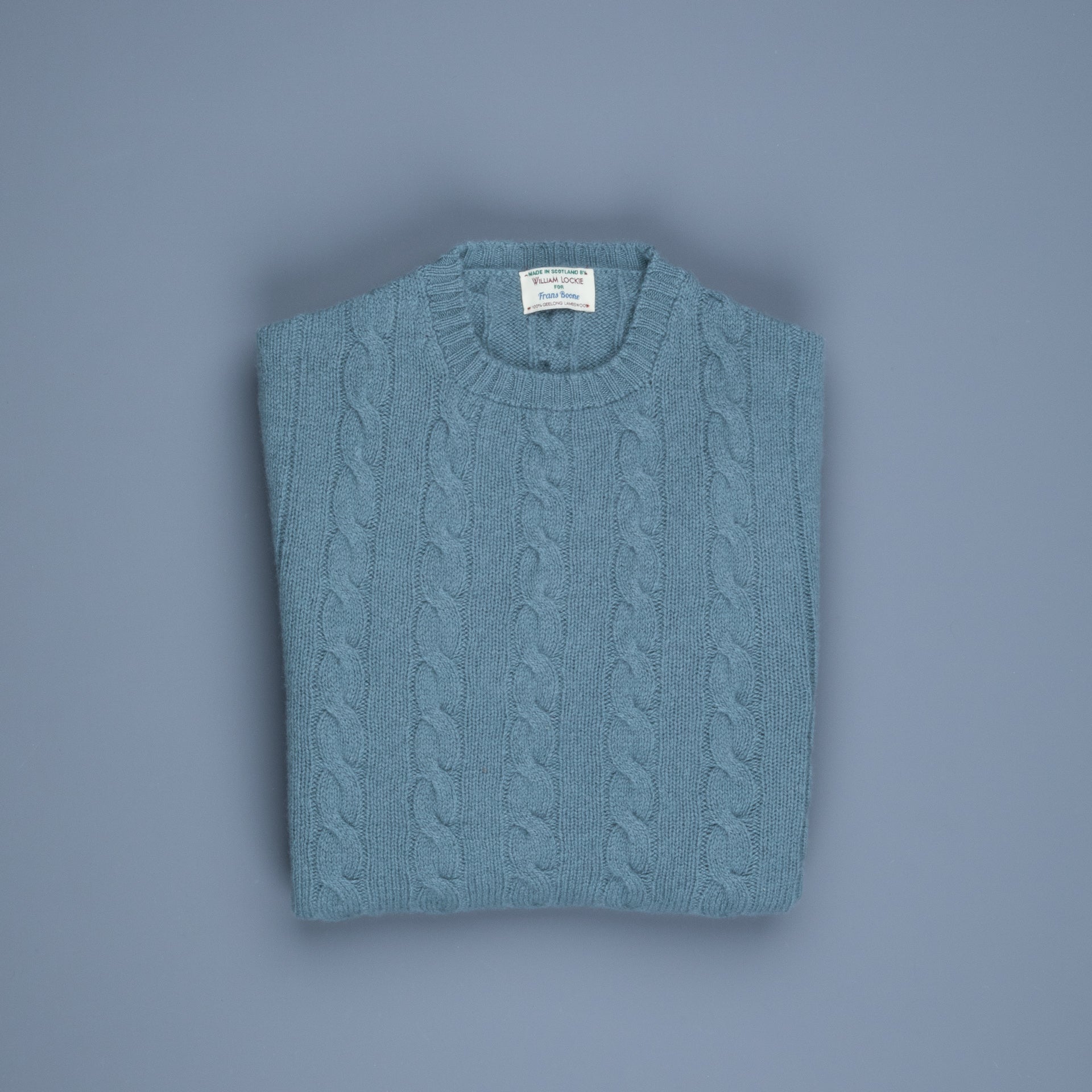 WILLIAM LOCKIE カシミアケーブルクルー William Lockie Chirnside Cashmere Cable Crew Neck Flannel – Frans