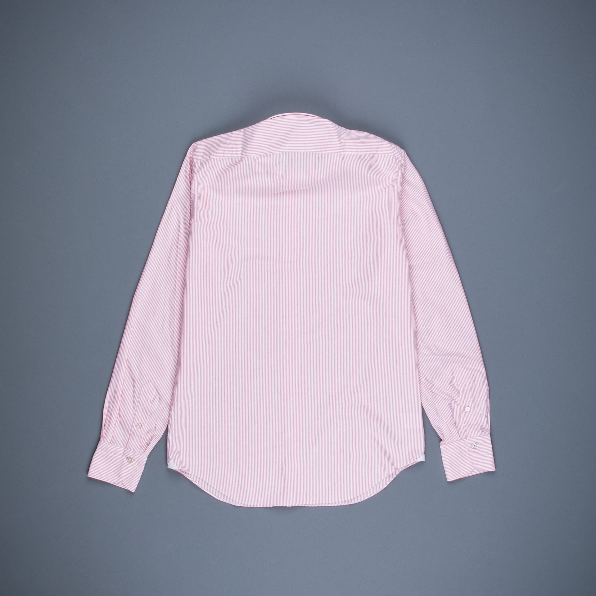 Finamore Gaeta Shirt Pinpoint Oxford Sergio Collar Pink Stripe