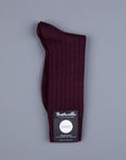 Frans Boone x Pantherella Packington Merino Wool Socks Maroon