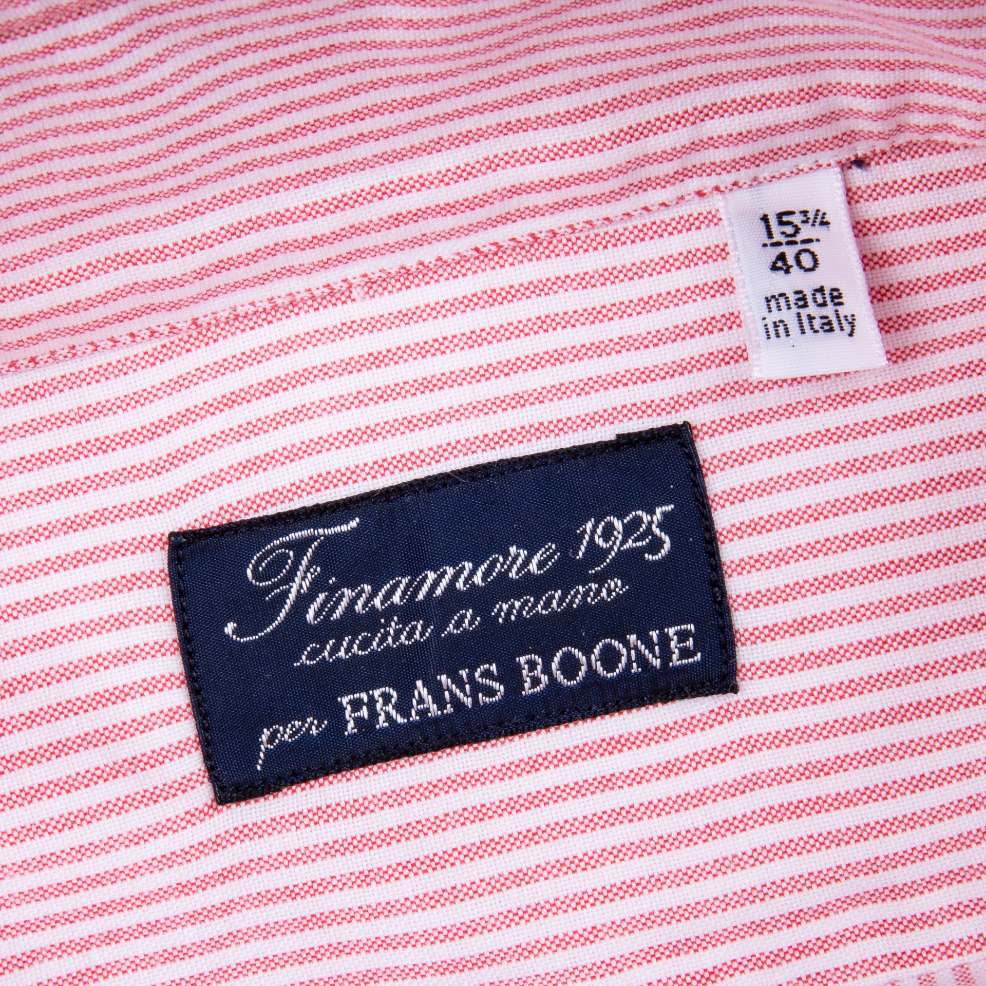 Finamore Tokyo Shirt Pinpoint Oxford Sergio Collar Pink Stripe