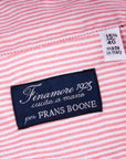 Finamore Tokyo Shirt Pinpoint Oxford Sergio Collar Pink Stripe