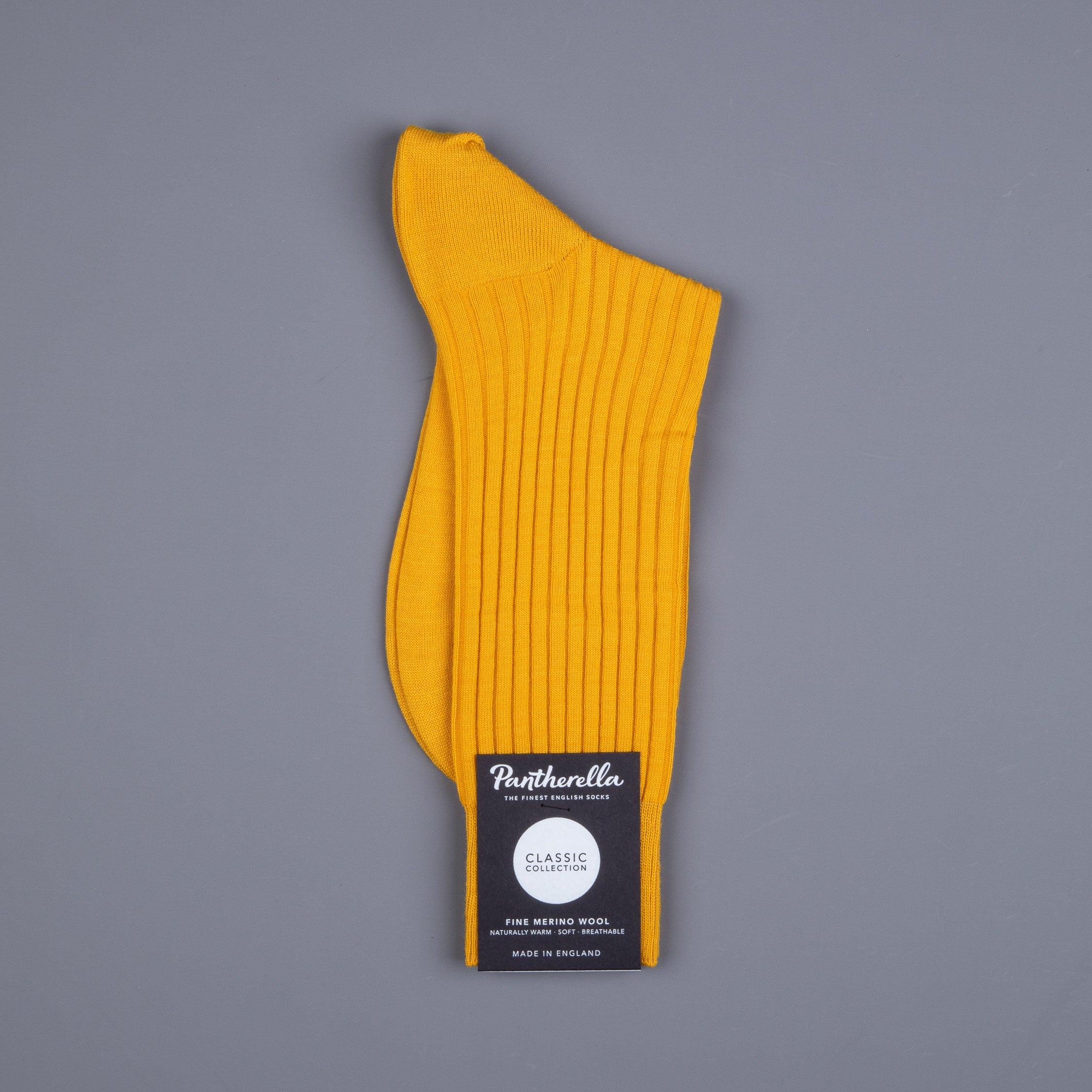 Pantherella Laburnum Merino Wool Ankle High Socks Bright Gold