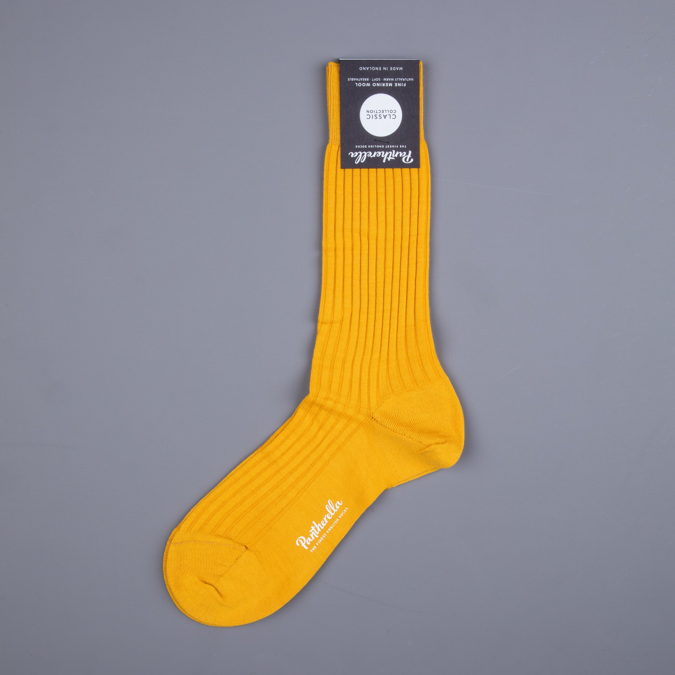 Pantherella Laburnum Merino Wool Ankle High Socks Bright Gold