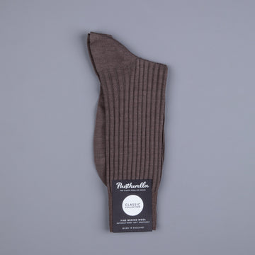 Frans Boone x Pantherella Laburnum Merino Wool Ankle High Socks Mole