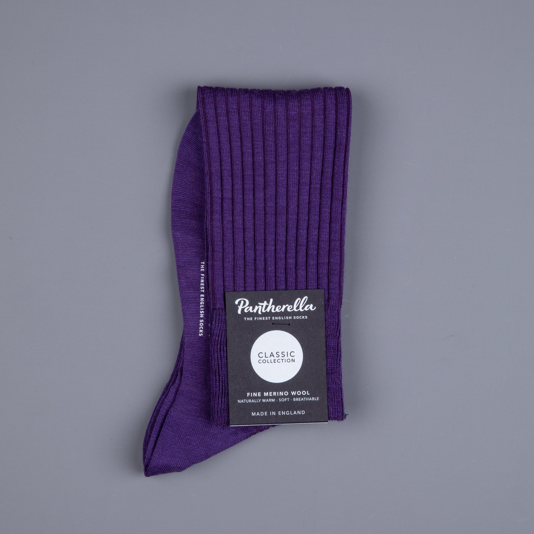 Pantherella Laburnum merino wool knee high socks Dark Purple