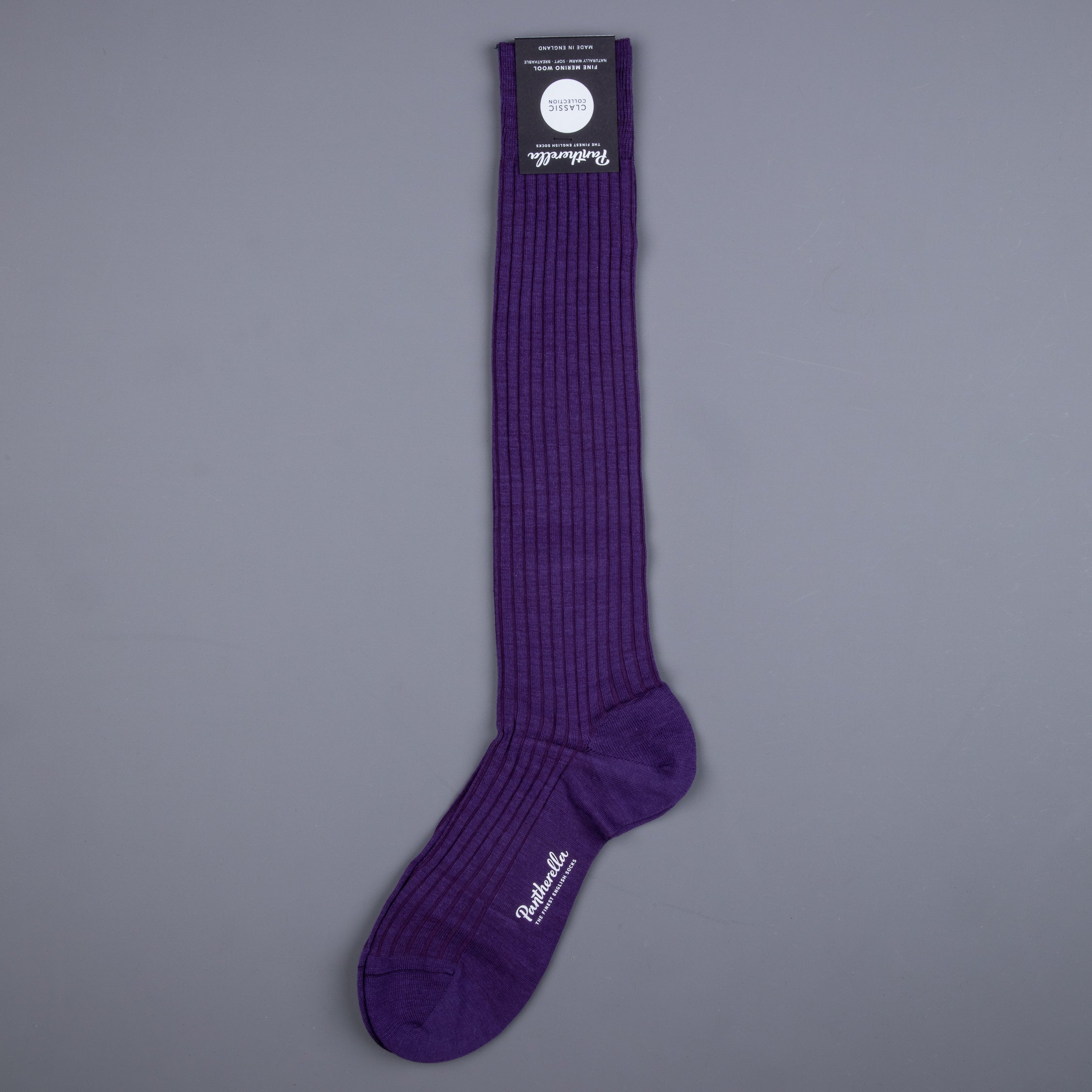 Pantherella Laburnum merino wool knee high socks Dark Purple