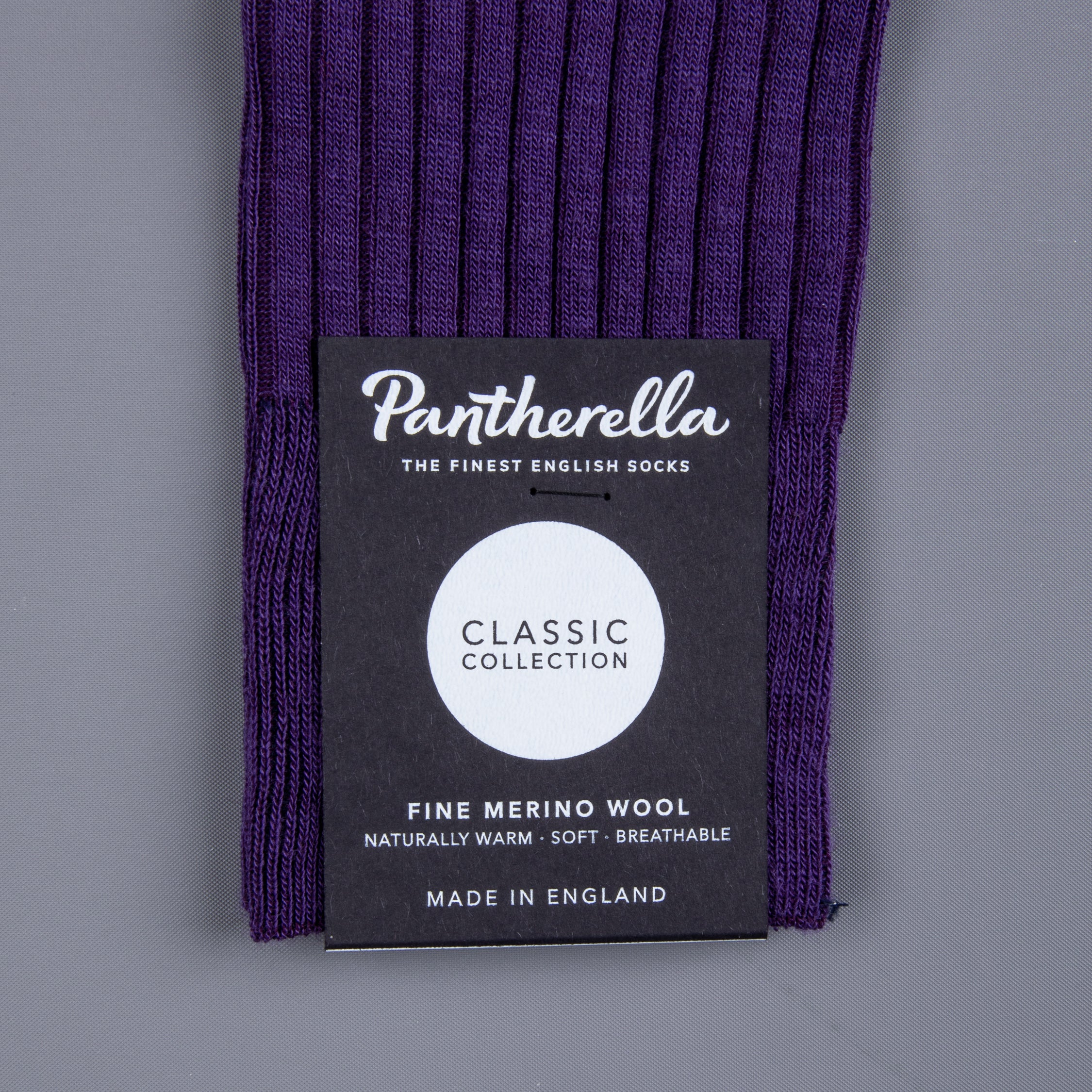 Pantherella Laburnum merino wool knee high socks Dark Purple