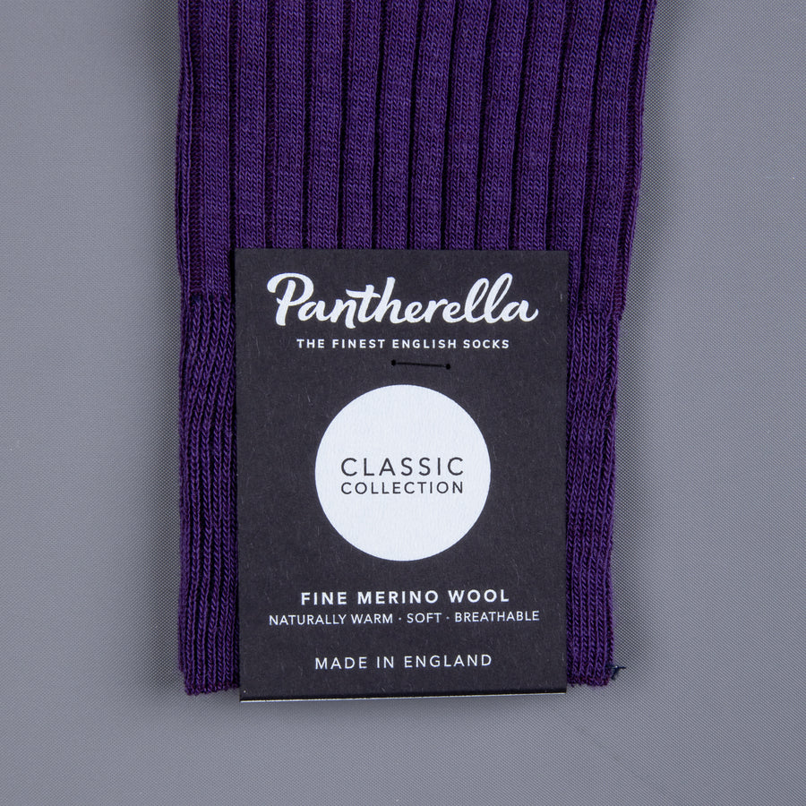 Pantherella Laburnum merino wool knee high socks Dark Purple